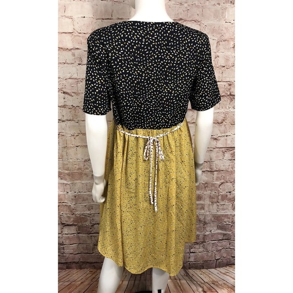 Roolee Black and Yellow Midi Dress - Picture 5 of 9